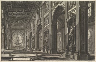Bazylika św. Jana na Lateranie, wnętrze, z „Vedute di Roma” (Widoki Rzymu) autorstwa Giovanni Battista Piranesi