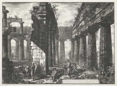 Świątynia Neptuna w Paestum Różne widoki pozostałości trzech dużych budynków wciąż stojących w Paestum (tytuł serii) Różne vues de quelques restes de trois grands édifices qui subsistent encore dans l