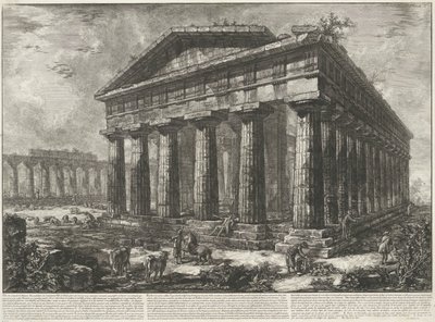 Świątynia Neptuna w Paestum Vue du temple de Neptune, Dieu tutélaire de l