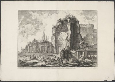 Tempel van Venus en Roma te Rome Widok szczątków dwóch Triclini należących do Złotego Domu Nerona (...) (tytuł na obiekcie) Gezichten op Rome (tytuł serii) Widoki Rzymu zaprojektowane i wyryte przez architekta Giambattistę Piranesiego Ve (nez) iano autorstwa Giovanni Battista Piranesi