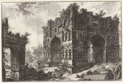 Świątynia o nazwie volgarm.te di Giano. A. Arco znany jako degl autorstwa Giovanni Battista Piranesi