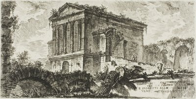 Świątynia Clitumnus między Foligno a Spoleto, tablica 26 z niektórych widoków łuków triumfalnych i innych zabytków autorstwa Giovanni Battista Piranesi
