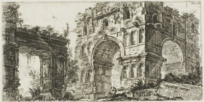 Świątynia Janusa, płyta 11 z niektórych widoków łuków triumfalnych i inne zabytki autorstwa Giovanni Battista Piranesi