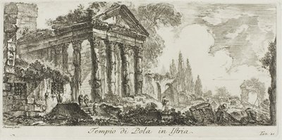 Temple of Pola in Istria, plate 21 from Some Views of Triumphal Arches and other monuments   1269157   pl       polish Successfully Translated  Original: Drie figuren bij een boerderij Translat: Drie figuren bij een boerderij 1370991 pl polish Successfully autorstwa Giovanni Battista Piranesi