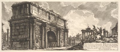 Łuk Septymiusza Sewera Arco di Severo, z Karakalli, ca. 1756 autorstwa Giovanni Battista Piranesi