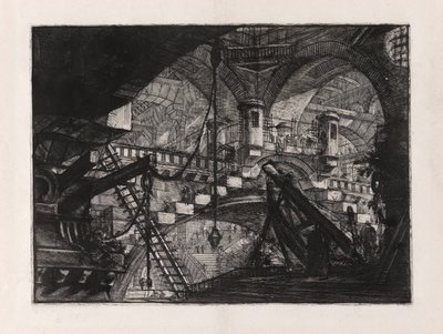 Łuk z ornamentem muszli, tablica 11 z Carceri d autorstwa Giovanni Battista Piranesi