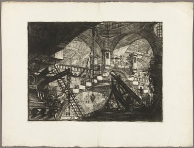 Łuk z ornamentem muszli, płyta 11 z Wyimaginowanych Więzien autorstwa Giovanni Battista Piranesi