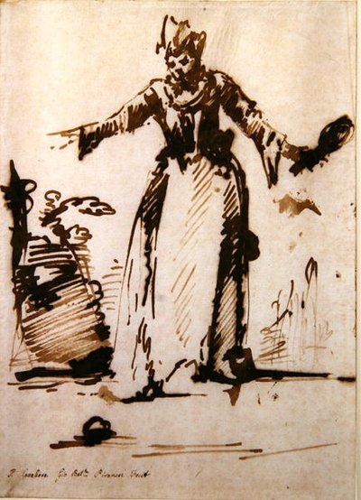 Kawaler (pióro i tusz na papierze) autorstwa Giovanni Battista Piranesi