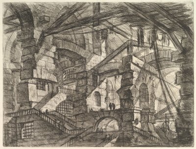 Łuk gotycki z wyimaginowanych więzień Carceri dinvenzione, ca. 1749-50. autorstwa Giovanni Battista Piranesi