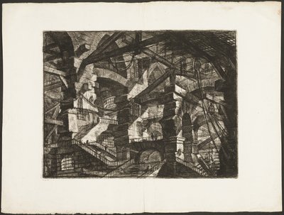 Łuk gotycki, tablica 14 z wyimaginowanych więzień autorstwa Giovanni Battista Piranesi