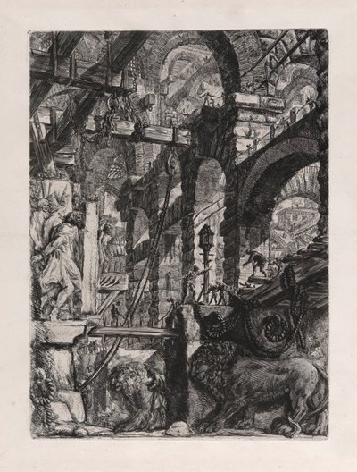 Płaskorzeźby Lwa, płyta 5 z Carceri d autorstwa Giovanni Battista Piranesi