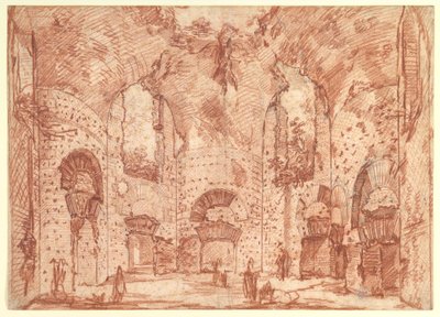 Ośmiokątna sala w małych termach w willi Hadriana (Tivoli) autorstwa Giovanni Battista Piranesi