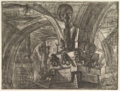 Molo z lampą, z wyimaginowanych więzień Carceri dinvenzione, ca. 1749-50. autorstwa Giovanni Battista Piranesi