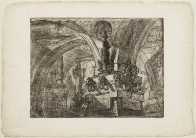 Molo z lampą, płyta 15 z Wyimaginowanych Więzien autorstwa Giovanni Battista Piranesi