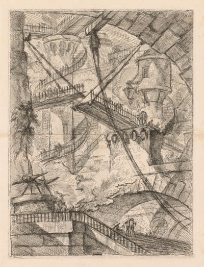 Więzienia: ogromne wnętrze ze zwodzonym mostem autorstwa Giovanni Battista Piranesi