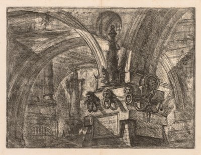 Więzienia: okrągłe łuki wyrastające z kwadratowej kolumny autorstwa Giovanni Battista Piranesi