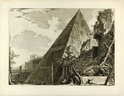 Piramida Gajusza Cestiusza, z widoków Rzymu autorstwa Giovanni Battista Piranesi