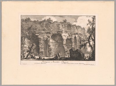 Pozostałości mauzoleum Augusta, płyta XXI z The Campus Martius of the Ancient Rome autorstwa Giovanni Battista Piranesi