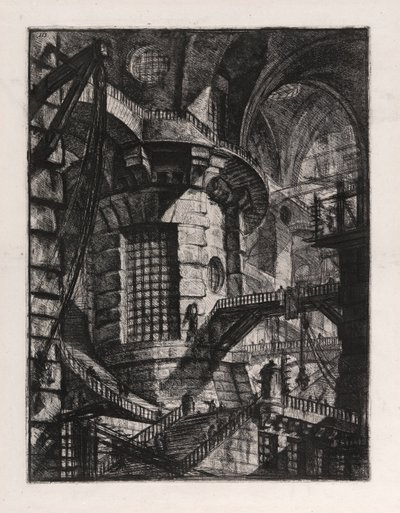 Okrągła Wieża, tablica 3 z Carceri d autorstwa Giovanni Battista Piranesi