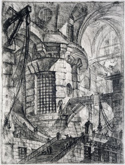 Okrągła Wieża, tablica III z Carceri dInvenzione, ok.1749 autorstwa Giovanni Battista Piranesi