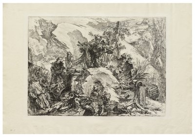 Szkielety, ok. 1748 (trawienie z grawerem, sucha igła i satynowanie na papierze kremowym) autorstwa Giovanni Battista Piranesi