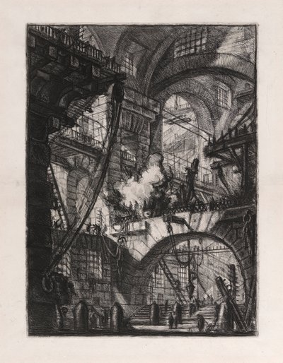 Dymiący ogień, płyta 6 z Carceri d autorstwa Giovanni Battista Piranesi