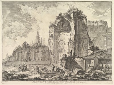 Świątynia Wenus i Romów błędnie nazywana Świątynią Sol i Luna Veduta degli..., ca. 1759. autorstwa Giovanni Battista Piranesi