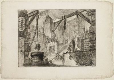 Studnia, tablica 13 z Wyimaginowanych Więzien autorstwa Giovanni Battista Piranesi