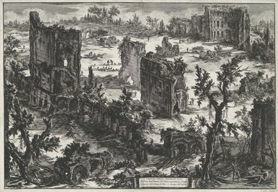 Thermen van Trajanus w Rzymie Widok na Łaźnie Sikory (...) (tytuł na obiekcie) Gezichten op Rome (tytuł serii) Widoki Rzymu zaprojektowane i wyryte przez architekta Giambattistę Piranesiego Ve (nez) iano (tytuł serii) autorstwa Giovanni Battista Piranesi