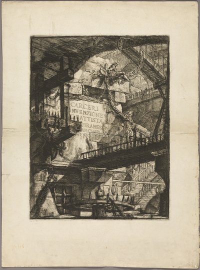 Strona tytułowa z wyimaginowanych więzień autorstwa Giovanni Battista Piranesi