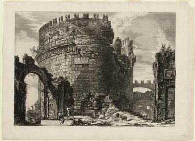 Grobowiec Caecilii Metelli, z Widoki Rzymu autorstwa Giovanni Battista Piranesi