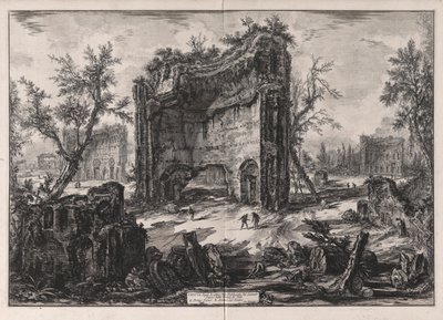 Widok pozostałości budynków na drugim piętrze Łazienek Tytusa, z Vedute di Roma (Widoki Rzymu) autorstwa Giovanni Battista Piranesi