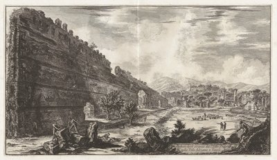 Widok pozostałości fortu pretorianów [Poecile] w Hadrian autorstwa Giovanni Battista Piranesi