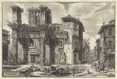 Widok na szczątki forum Nerwy z Vedute di Roma (Widoki Rzymu) autorstwa Giovanni-Battista Piranesi