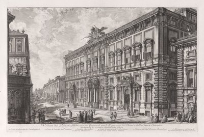 Widok Pałacu Zbudowanego na Kwirynale dla Sekretarza Briefów i Soboru Świętego), z Vedute di Roma autorstwa Giovanni Battista Piranesi