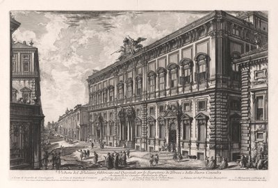 Widok Pałacu Zbudowanego na Kwirynale dla Sekretarza Briefów i Soboru Świętego), z Vedute di Roma (Widoki Rzymu) autorstwa Giovanni Battista Piranesi