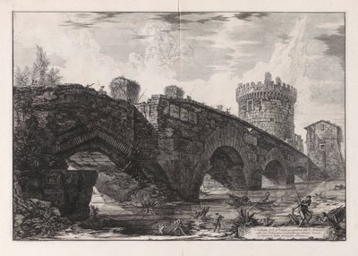 Widok na most Lugano na l autorstwa Giovanni-Battista Piranesi