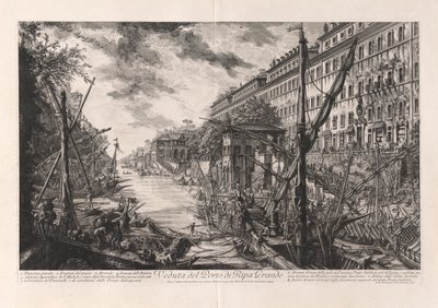Widok na port Ripa Grande z Vedute di Roma (Widoki na Rzym) autorstwa Giovanni Battista Piranesi
