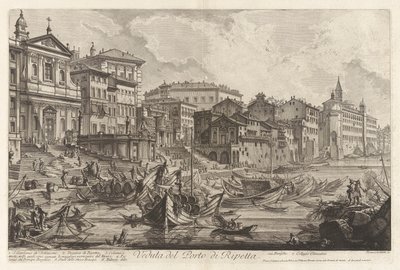 Veduta del Porto di Ripetta (Widok na port Ripetta), z Vedute di Roma (Widoki na Rzym) autorstwa Giovanni Battista Piranesi