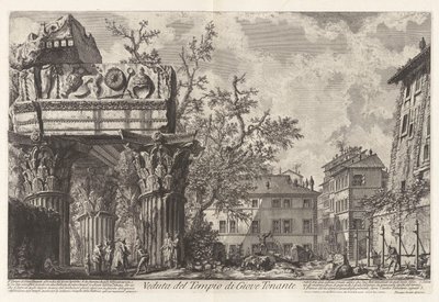 Veduta del Tempio di Giove Tonante (Widok Świątyni Jowisza Tonansa [Jowisz Gromowładny; właściwie Świątynia Wespazjana i Tytusa]), z Vedute di Roma (Widoki Rzymu) autorstwa Giovanni Battista Piranesi