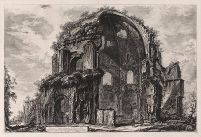 Widok ośmiobocznej świątyni Minerwy Medica [obecnie uważana za nimfeum w Horti Liciniani lub Ogrodach Licyniusza]), z Vedute di Roma (Widoki Rzymu) autorstwa Giovanni Battista Piranesi