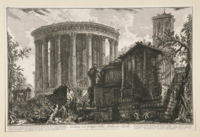 Widok na świątynię Sybilli w Tivoli, z Vedute di Roma autorstwa Giovanni Battista Piranesi