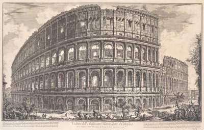 Widok na Amfiteatr Flawiuszów znany jako Koloseum, 1757. autorstwa Giovanni Battista Piranesi