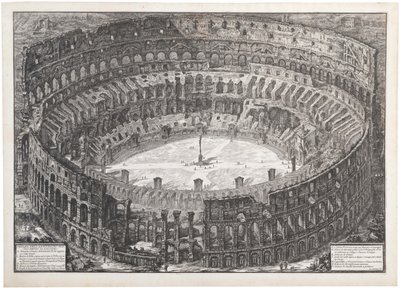 Widok na Amfiteatr Flawiuszów znany jako Koloseum, 1776. autorstwa Giovanni Battista Piranesi