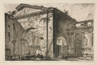 Widok atrium portyku Oktawii, z Vedute di Roma autorstwa Giovanni Battista Piranesi