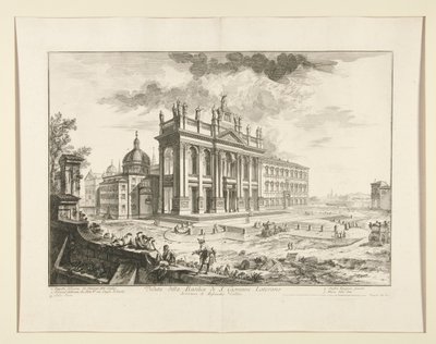Widok bazyliki S. Giovanni Laterano, z Widoków Rzymu autorstwa Giovanni Battista Piranesi