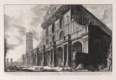 Widok na bazylikę San Paolo fuori delle Mura, zbudowaną przez Konstantyna Wielkiego, z Vedute di Roma (Widoki Rzymu) autorstwa Giovanni Battista Piranesi