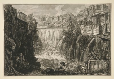 Widok na Wielką Kaskadę w Tivoli, z Vedute di Roma autorstwa Giovanni Battista Piranesi