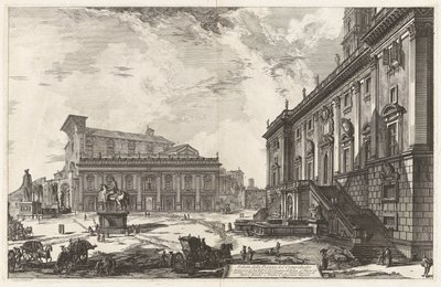 Widok na Piazza del Campidoglio z Vedute di Roma (Widoki Rzymu) autorstwa Giovanni Battista Piranesi