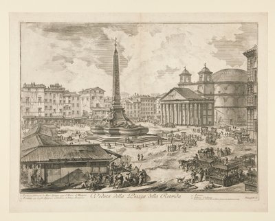 Widok na Piazza della Rotonda, z Widoków Rzymu autorstwa Giovanni-Battista Piranesi